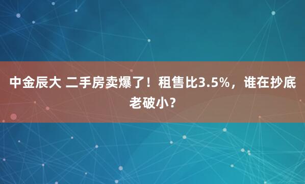 中金辰大 二手房卖爆了！租售比3.5%，谁在抄底老破小？